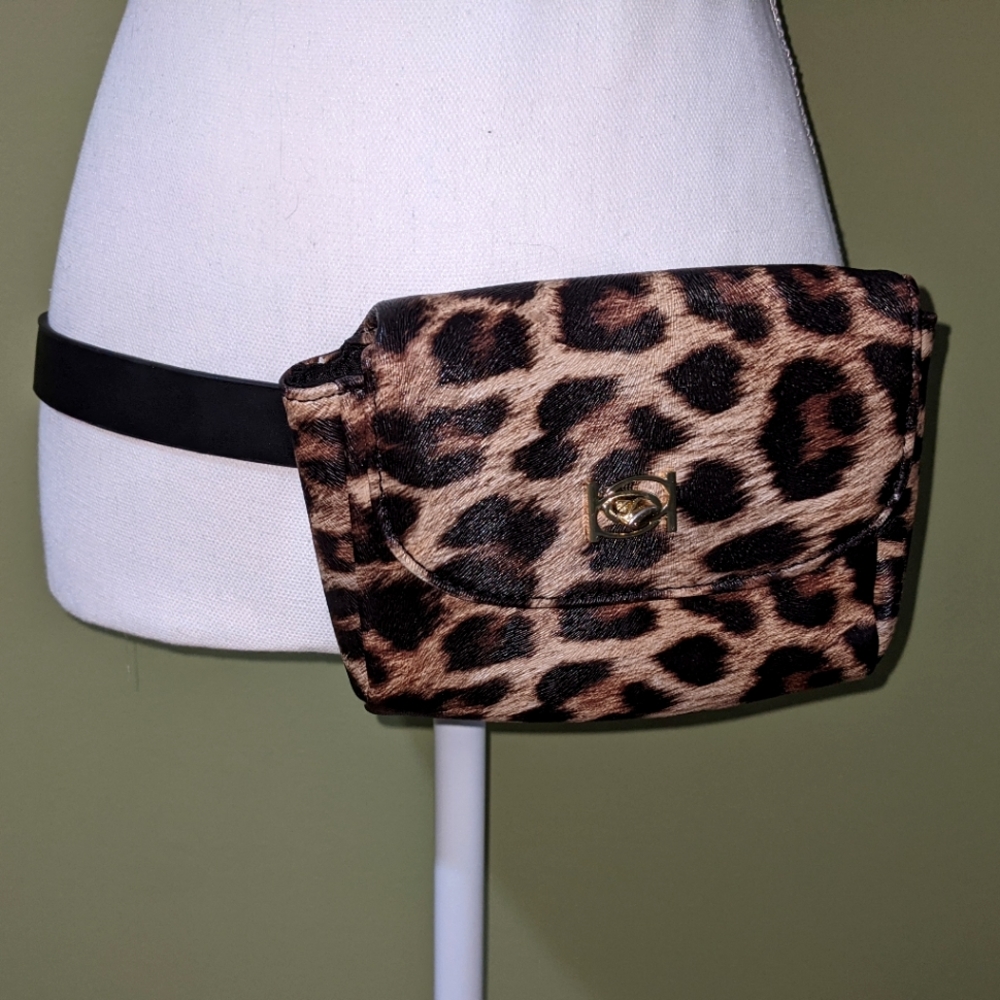 Bebe Leopard Print Belt Bag